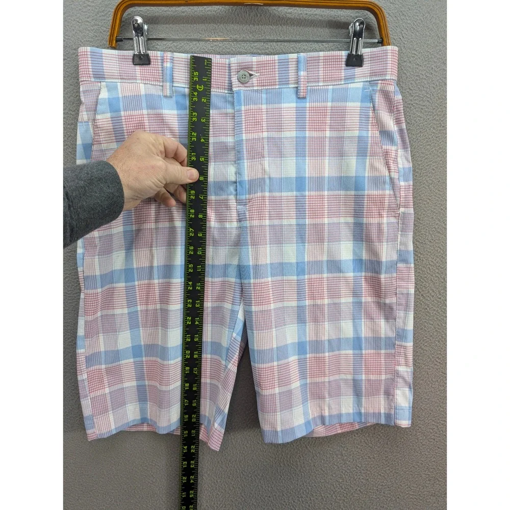 PGA Tour Performance Plaid Golf‎ Shorts Men's 32 Multicolor Stretch Chino Sports